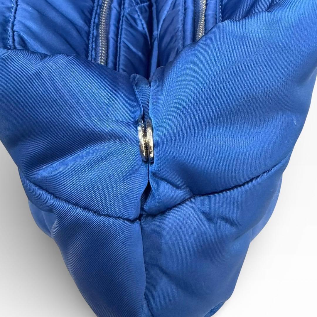 PRADA テスートボンバー　2WAY ハンドバッグ　ナイロン　ブルー　2WAY