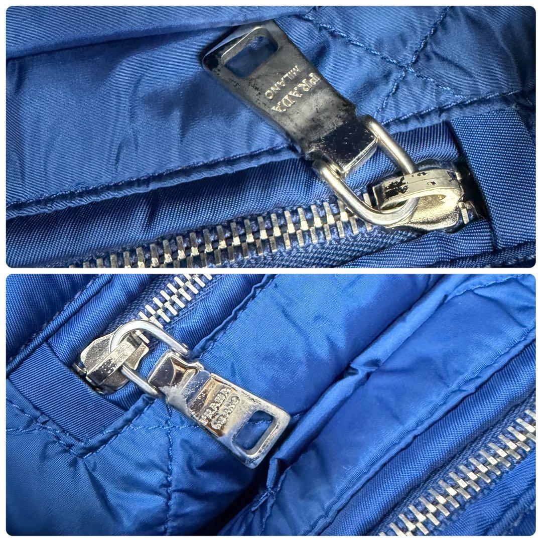PRADA テスートボンバー　2WAY ハンドバッグ　ナイロン　ブルー　2WAY