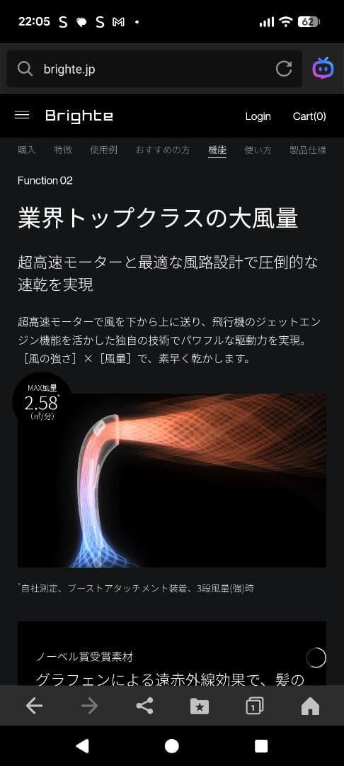 Brighte SHOWER DRYER　シャワードライヤーほぼ新品ヘアアイロン