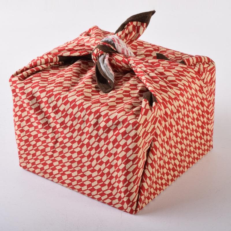 茶道具　楽焼　小川長楽造　花蟹文　赤楽平茶碗　夏茶碗　時代箱　C　7393