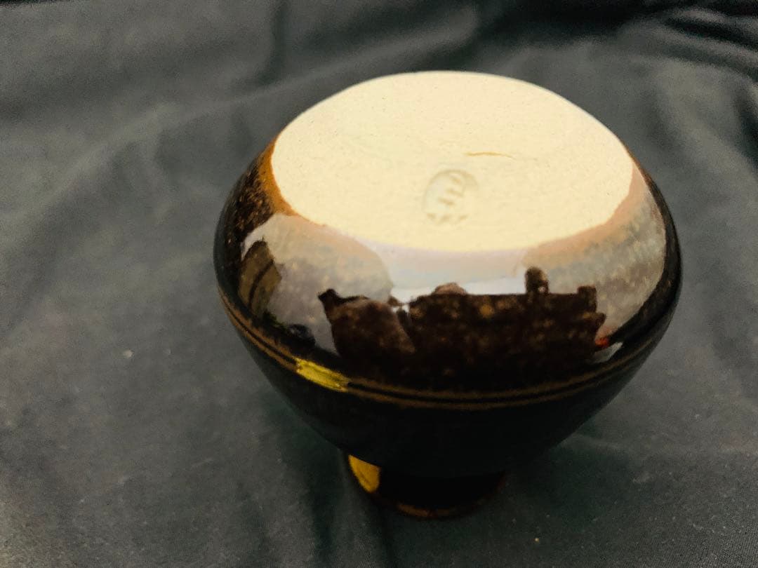 膳所焼　陽炎園　淡海ぜぜ　丸壷　茶入　共箱　茶道具