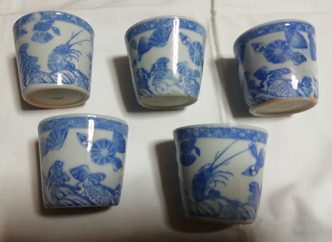 ぎょかい図蕎麦猪口　五客