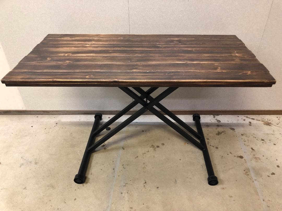 ヴィンテージ風　昇降式テーブル　ダイニングテーブル　0912-3