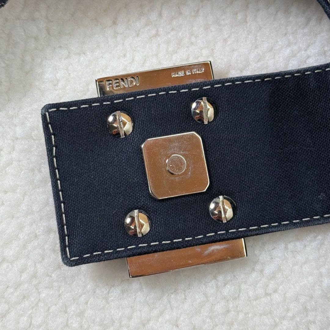 Fendi フェンディ デニム ハンドバッグ ネイビー マンマバケット