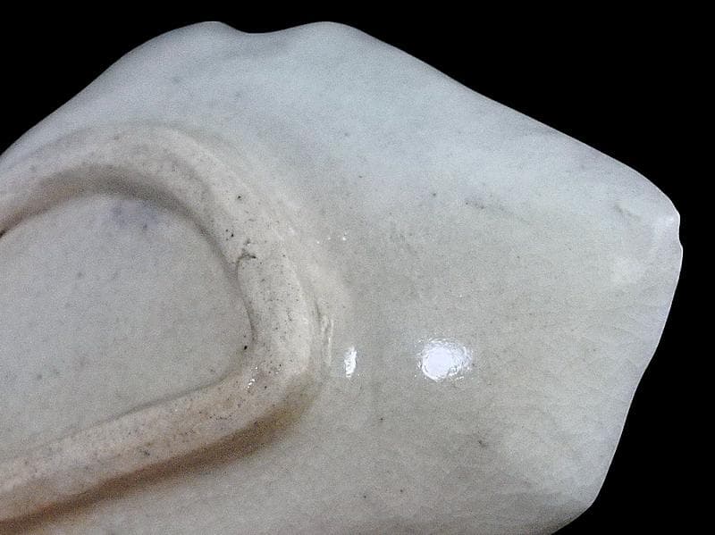 古伊万里　染付　型刷印判　幾何学文様　富士型変形皿　豆皿　F140AS-fbtc