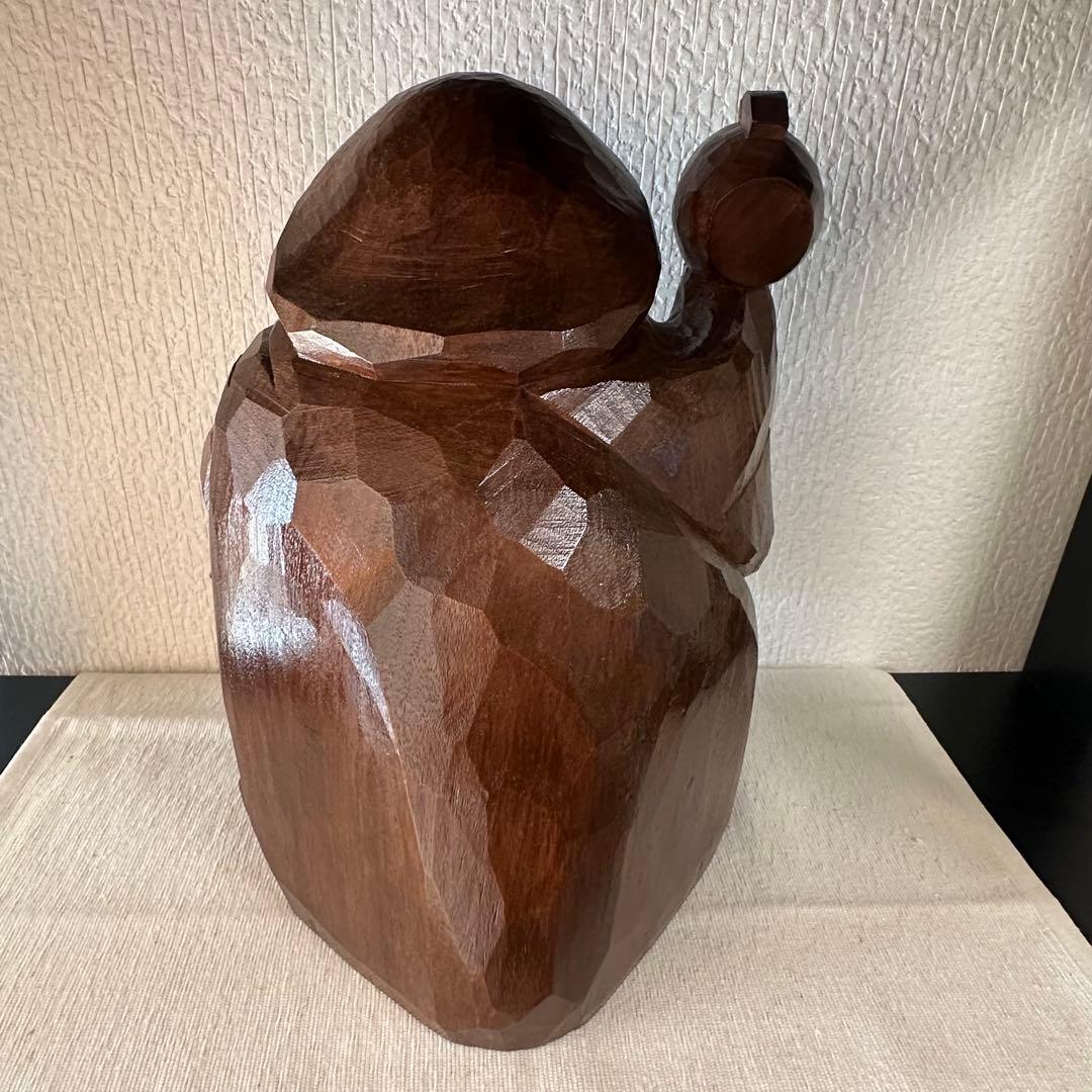 【縁起物】　二福神　恵比寿様　大黒天様　木製　木彫