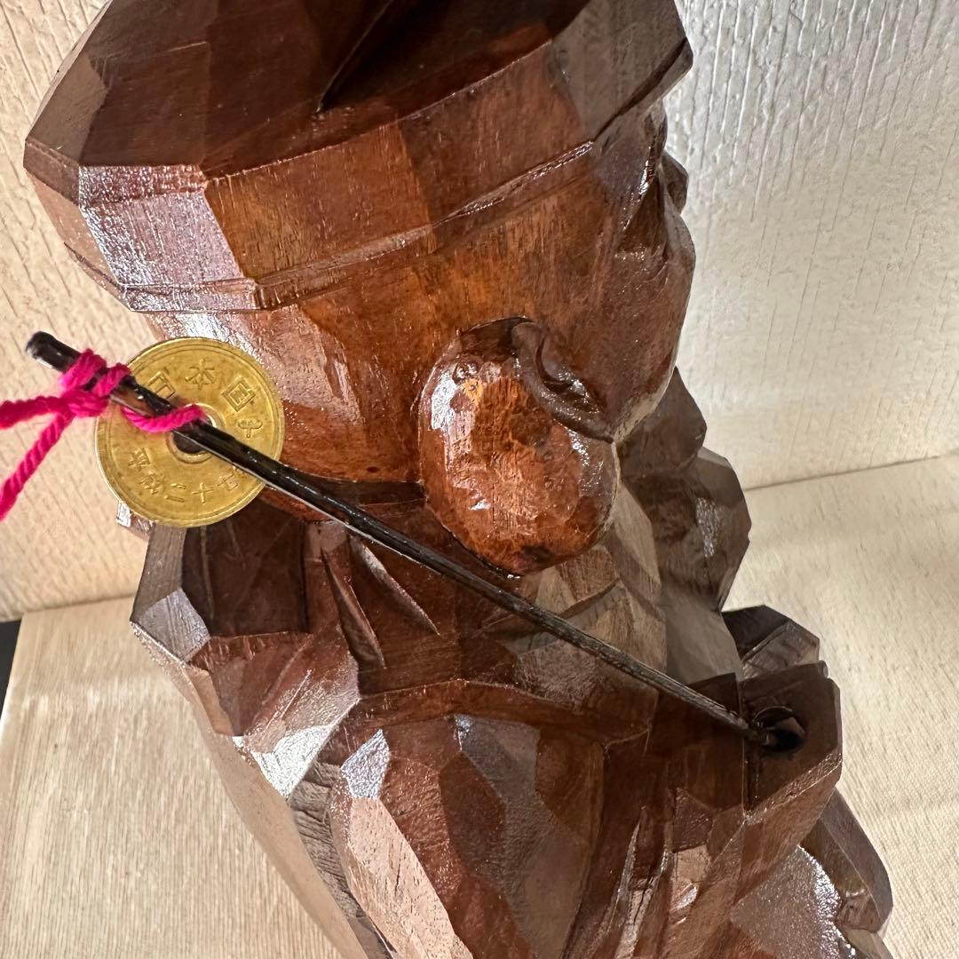 【縁起物】　二福神　恵比寿様　大黒天様　木製　木彫