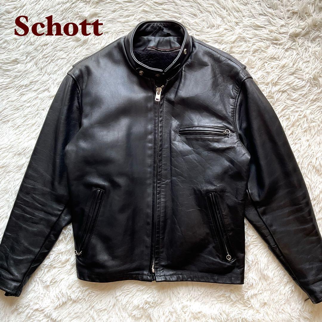 人気✨schott 641 レザージャケット　シングルライダース　牛革　40 黒