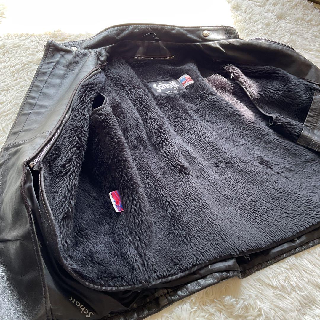 人気✨schott 641 レザージャケット　シングルライダース　牛革　40 黒