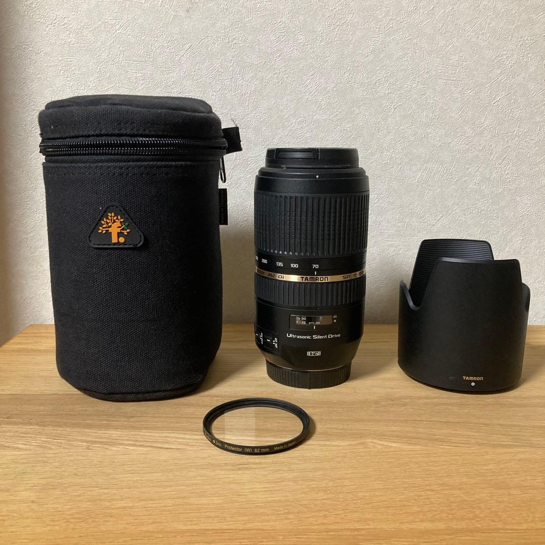 【Canon用】TAMRON SP 70-300mm+プロテクターレンズ+ケース