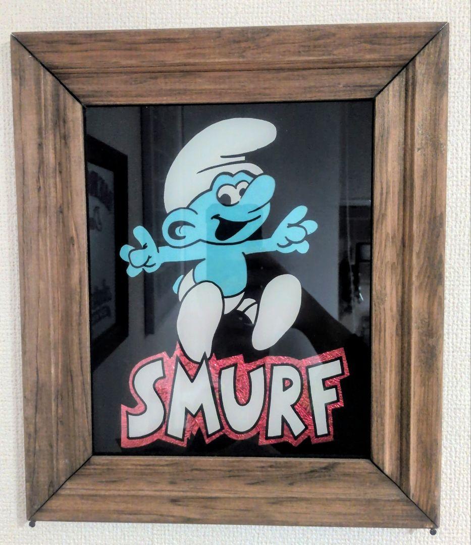 【お宝】スマーフ SMURF 額付き ヴィンテージ アンティーク
