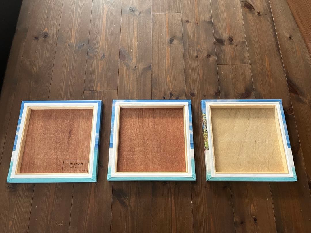 アートパネル 3枚 セット モダン 絵画 白浜 ビーチ 海浜 リゾート30cm