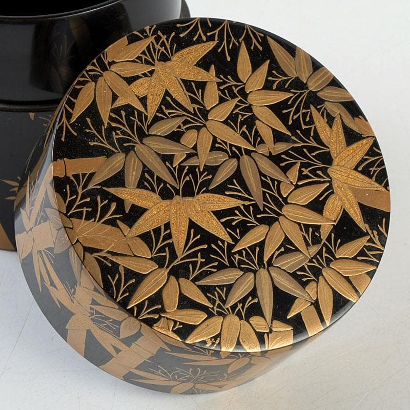 茶道具　高橋峯房作　竹林蒔絵　中棗　共箱　V　9524