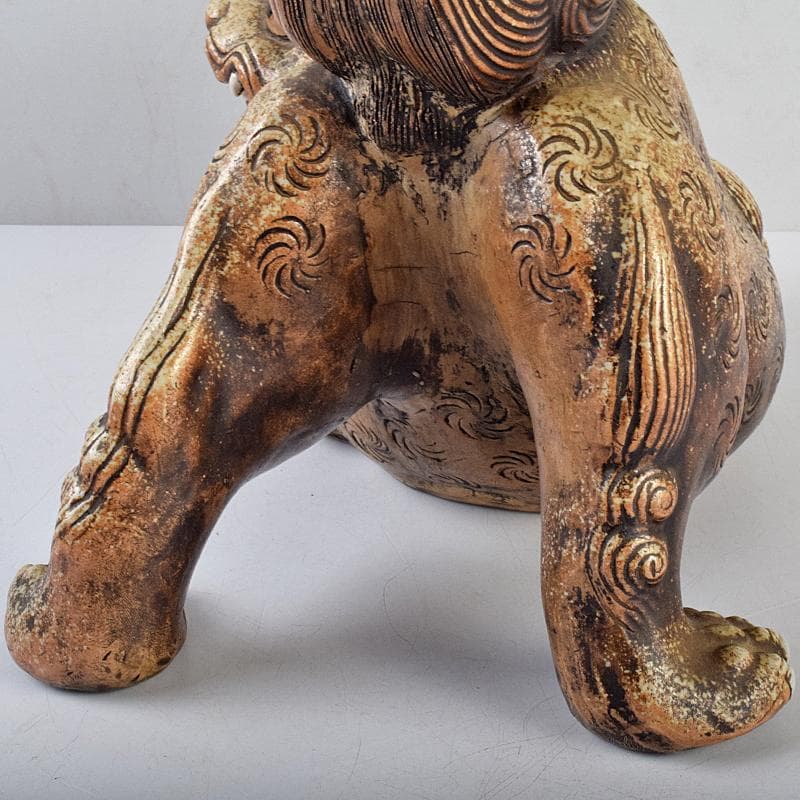 備前焼　古備前　獅子　置物　D　R7072B