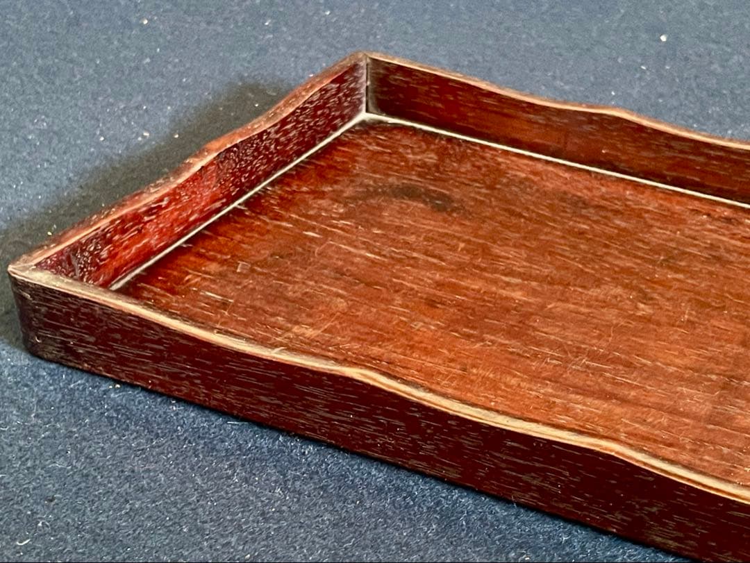 「祖」 唐木 煎茶盆 紅木 香盆 長方盆 拝見盆 (A)