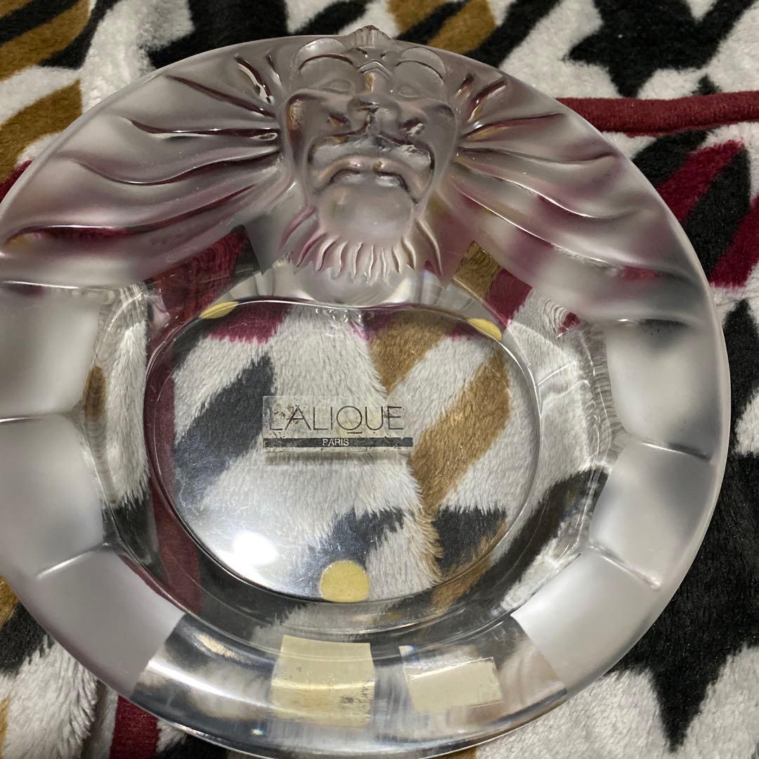 未使用品　ラリック　クリスタルガラストレイ　ライオン　獅子