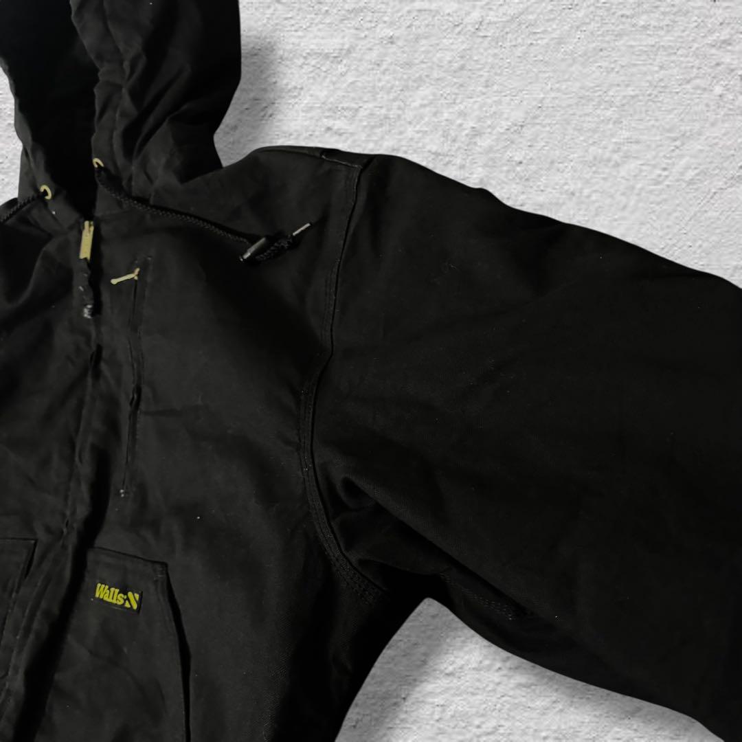 ラリル Wallsアクティブジャケットダックパーカーy2k刺繍ブラック