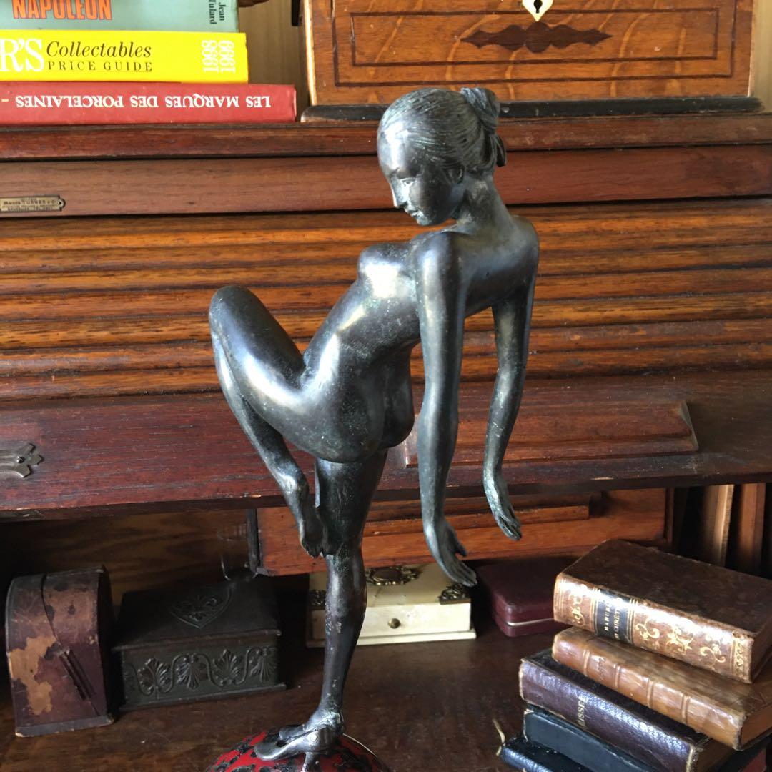 ブロンズ　アンティーク　セオドアアレキサンダー　アールデコ裸婦　女性像