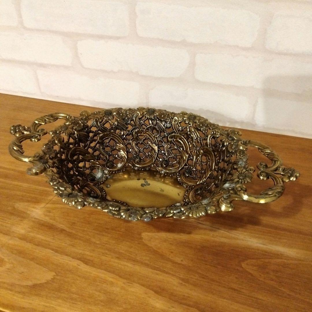 アンティーク調バスケット コルベイユ 籠 金属