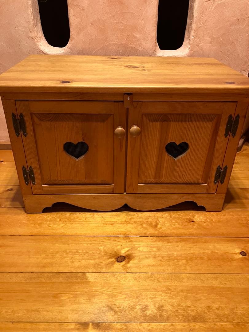 ナチュラルウッド収納ボックス ハート型