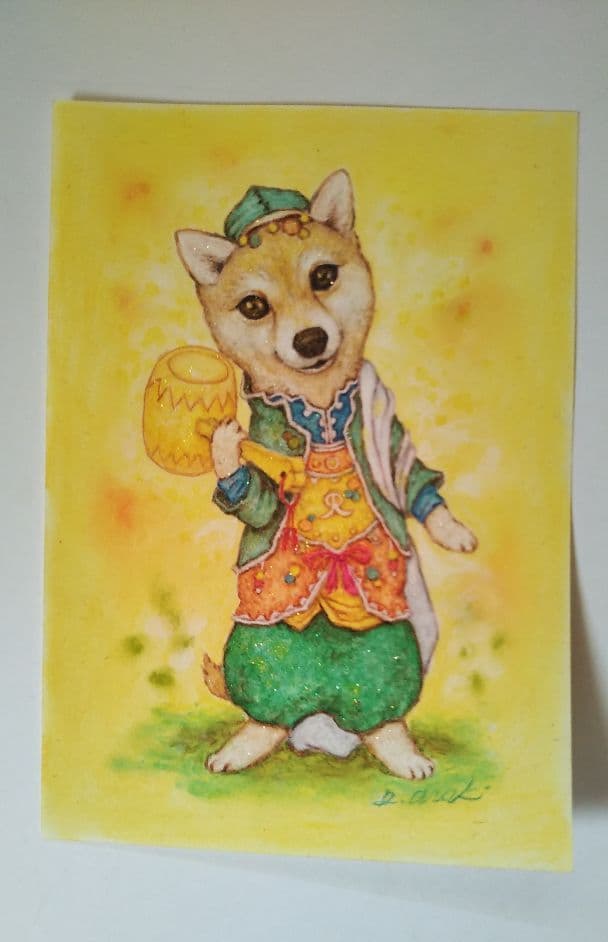 特別価格！【原画（額縁無し）】『バシルマ』（犬　柴犬）