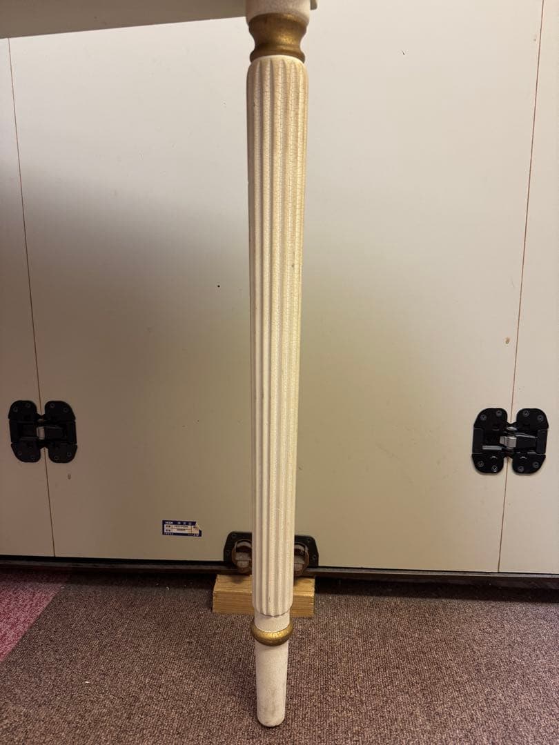 ホワイト サイドテーブル ロココ引き出し 木製