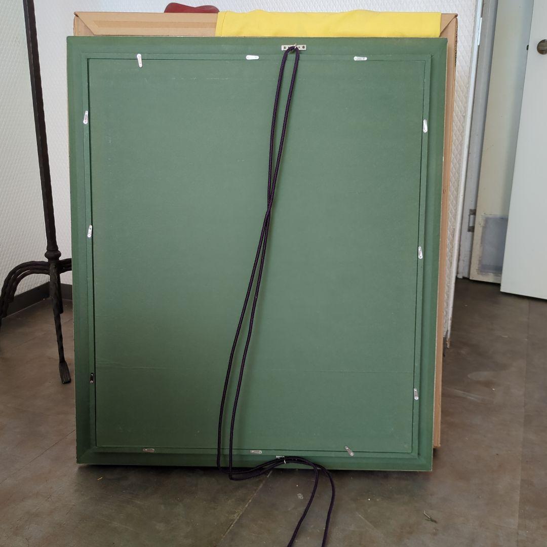 油彩 特大 額縁 F15 額縁 木製 シルバー 渋いシルバー 装飾彫 紙箱