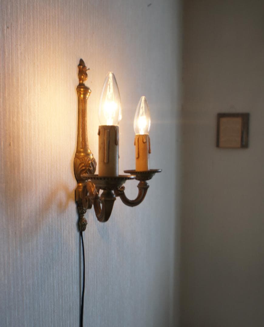 2灯ウォールランプ　キャンドル　 ブロカント　フランス　アンティーク