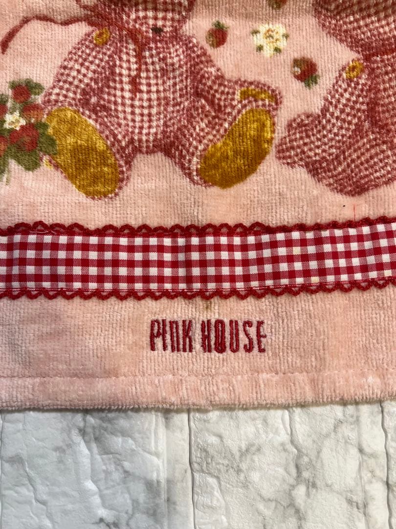 ピンクハウス　ギンガムうさぎ　ウォッシュタオル
