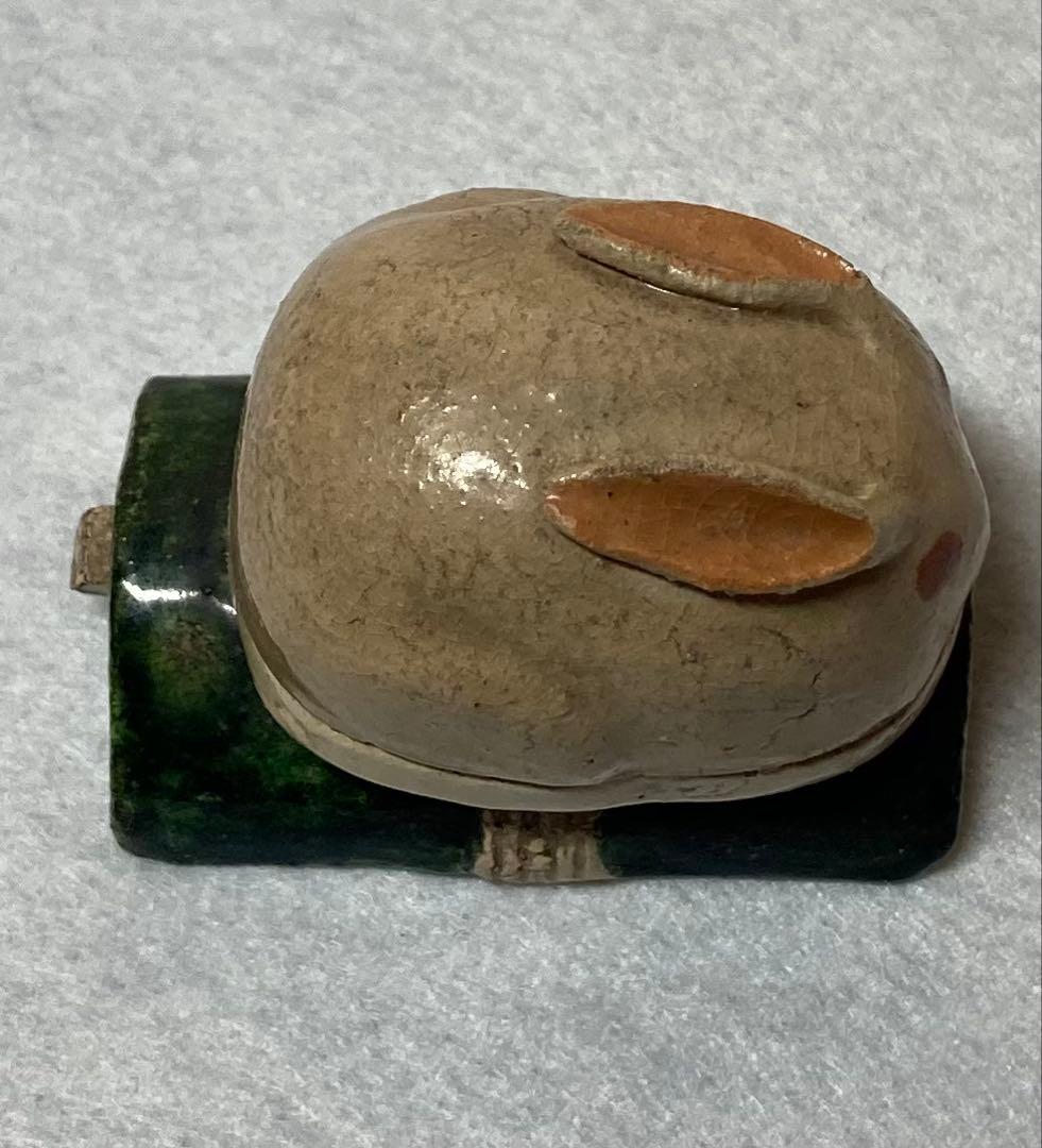 B275h「うさぎ香合」槙江山作　愛媛　　 伊予　江山焼　香道具　茶道具