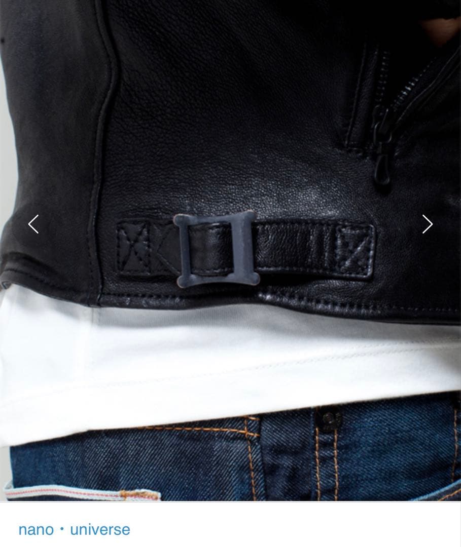 nano・universe ゴートレザー 山羊革 シングルライダースジャケット