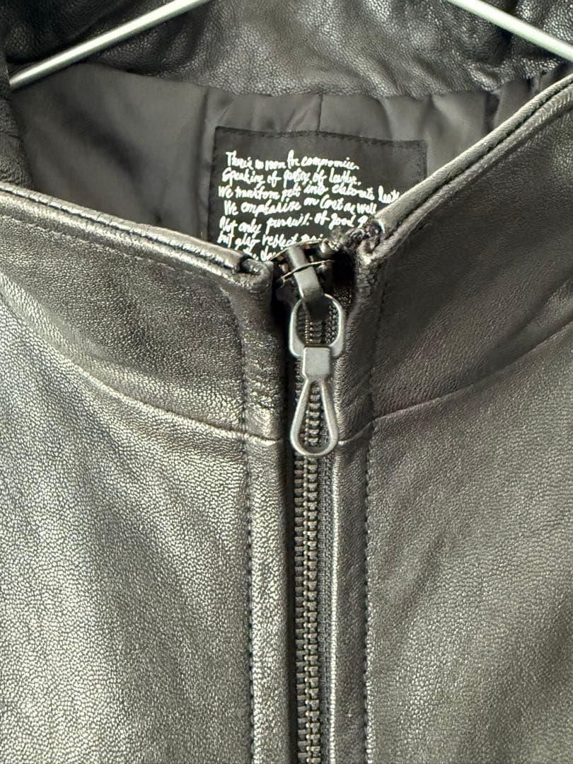 nano・universe ゴートレザー 山羊革 シングルライダースジャケット