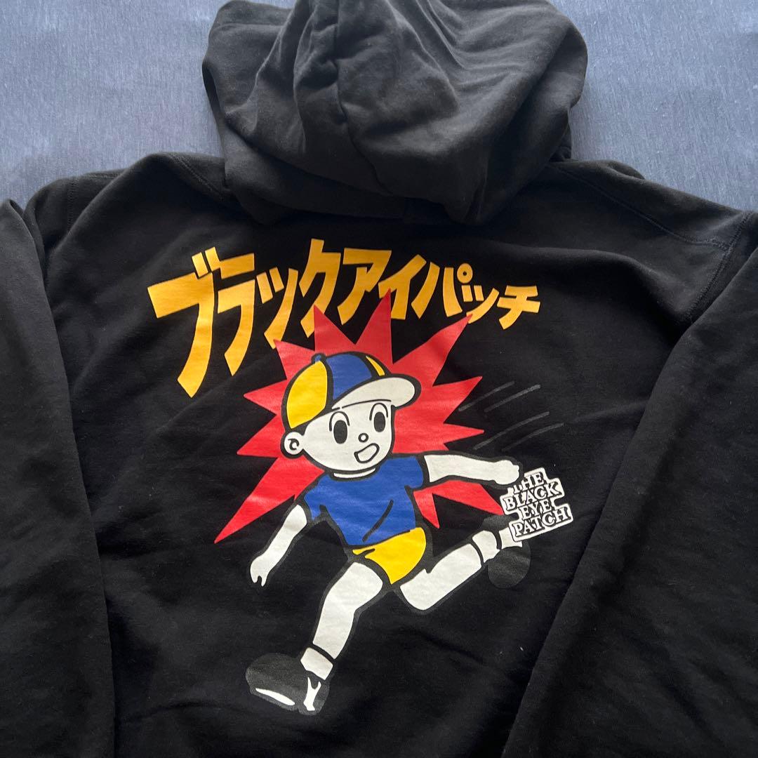 ハ*ル様 ブラックアイパッチ フード付きパーカー XL