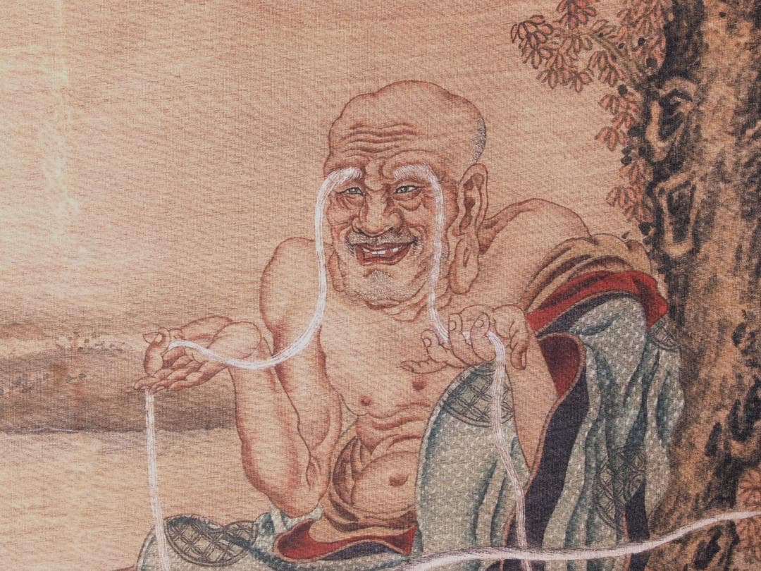 中国　唐時代　呉道子掛け軸　骨董品　肉筆保証 AK1100C11-3