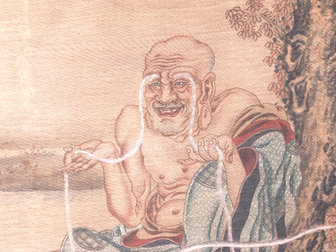 中国　唐時代　呉道子掛け軸　骨董品　肉筆保証 AK1100C11-3