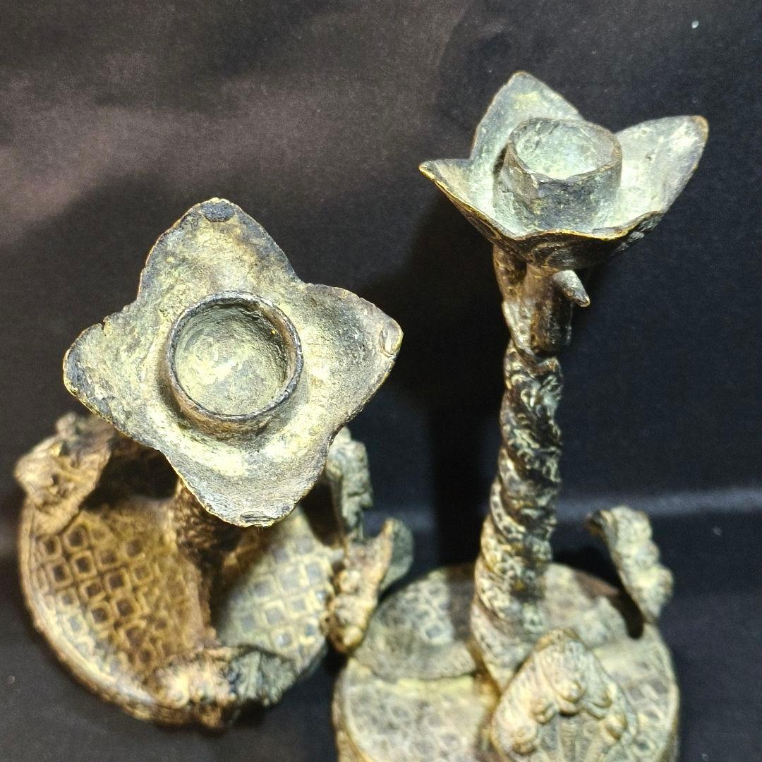 蝋燭台 青銅器 鋳物 チベット密教寺院流出 仏教古美術 骨董 蒐集家放出珍品