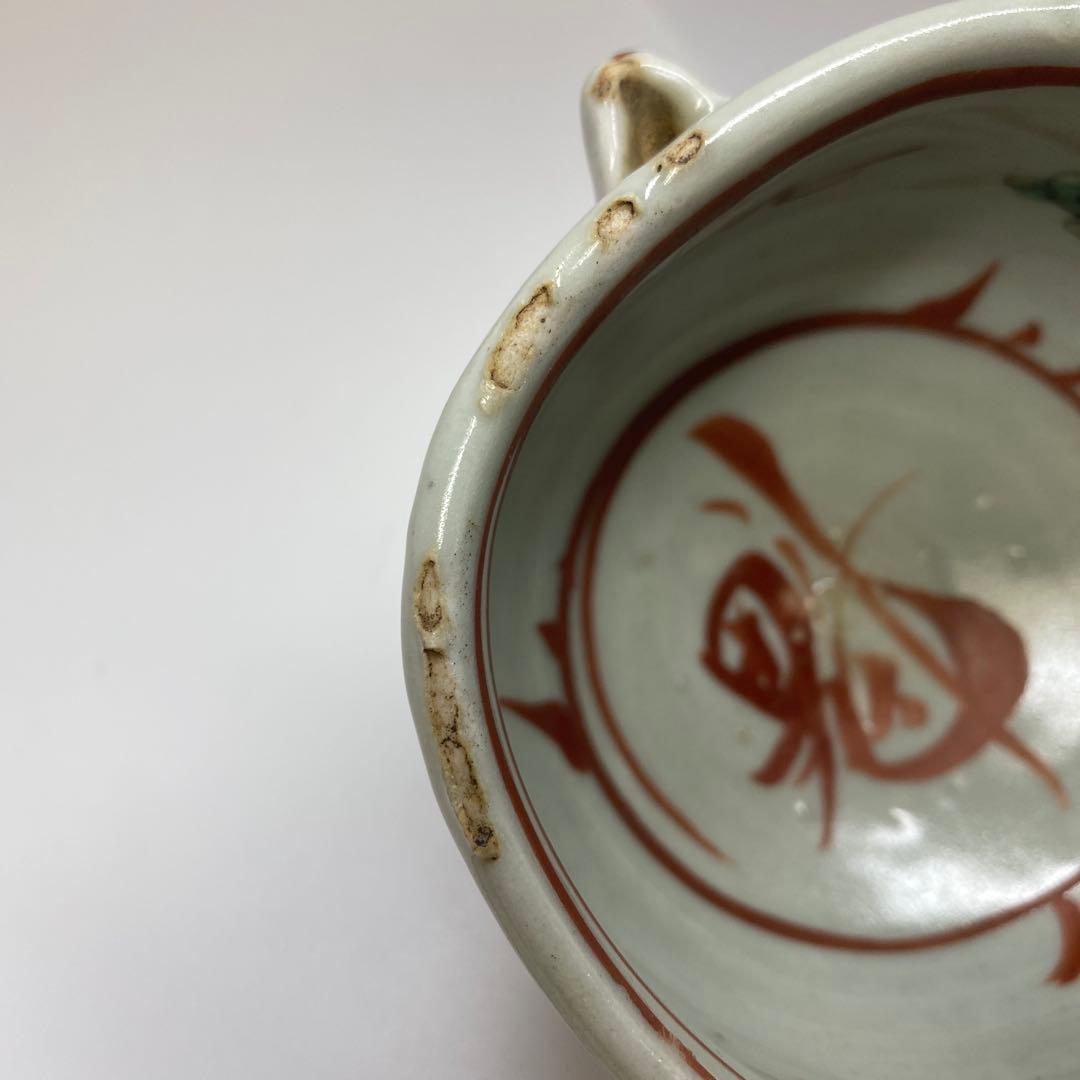 穎川　京焼　呉州赤絵片口　直径10cm タコオ　東N7-0901①