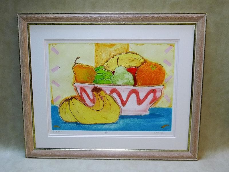 マーク・スペイン／銅版画「フルーツボウル」／直筆サイン・エディション有り／額装品