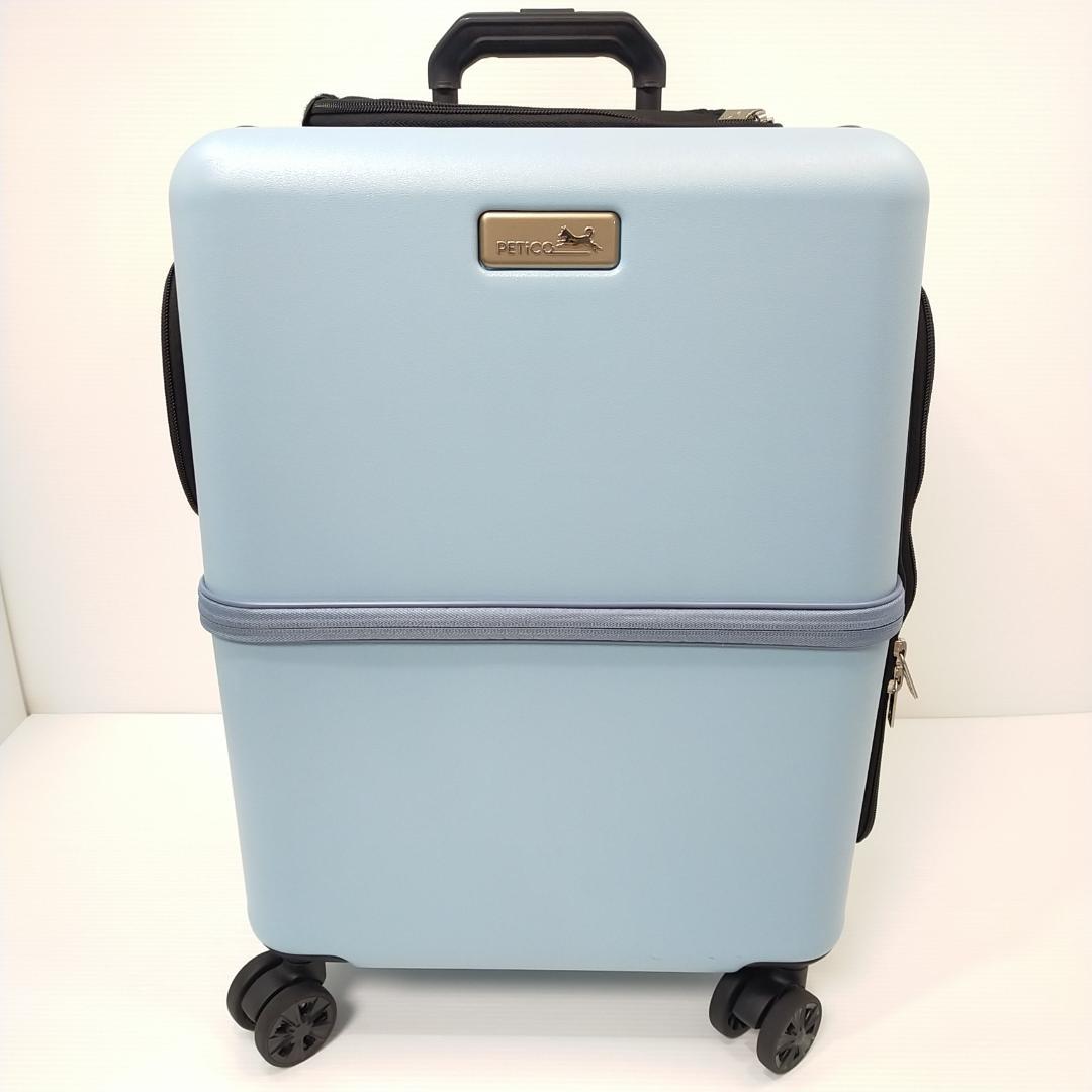 美品 ペットキャリー スーツケースタイプ ペチコ Mサイズ ブルー 3001-M