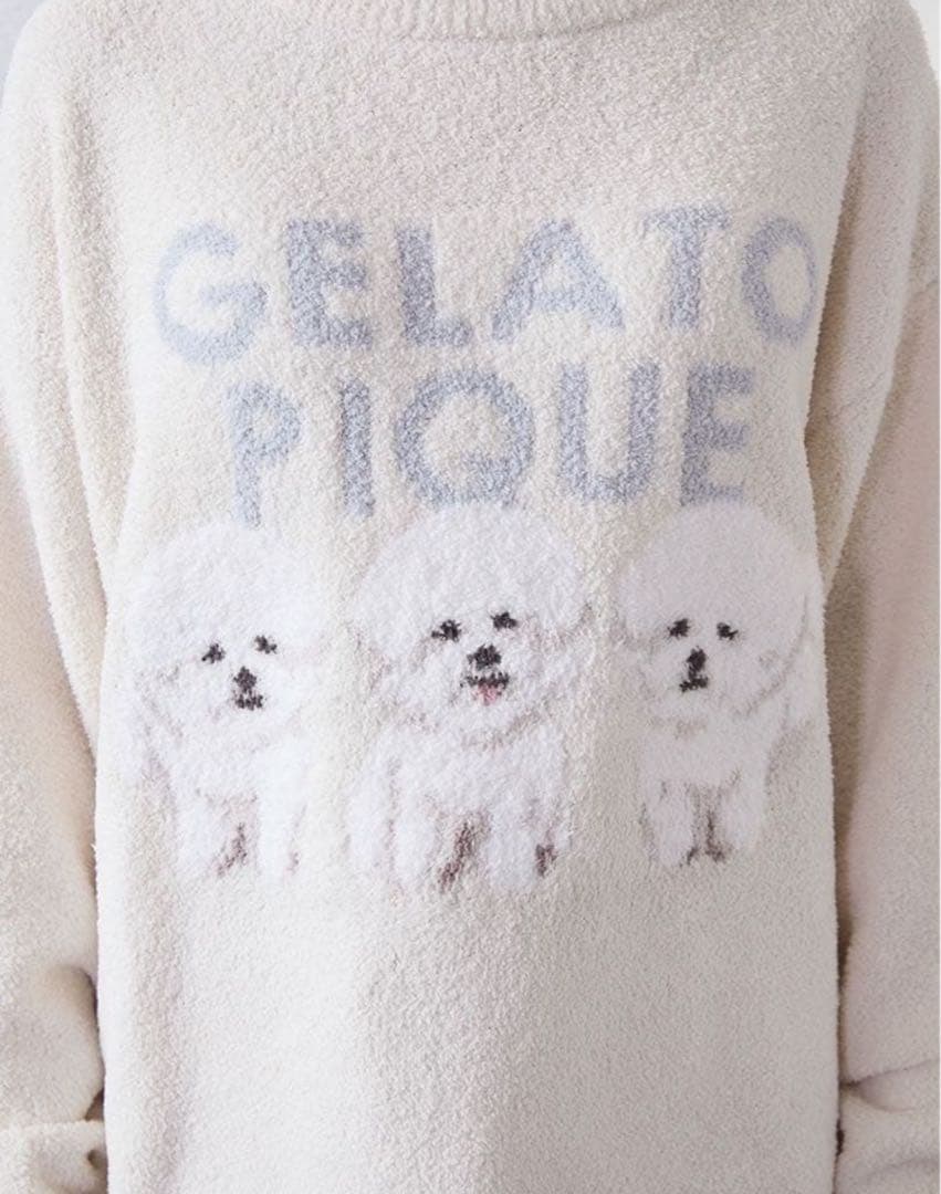 モチーフジャガードプルオーバー　ジェラートピケ　ビションフリーゼ