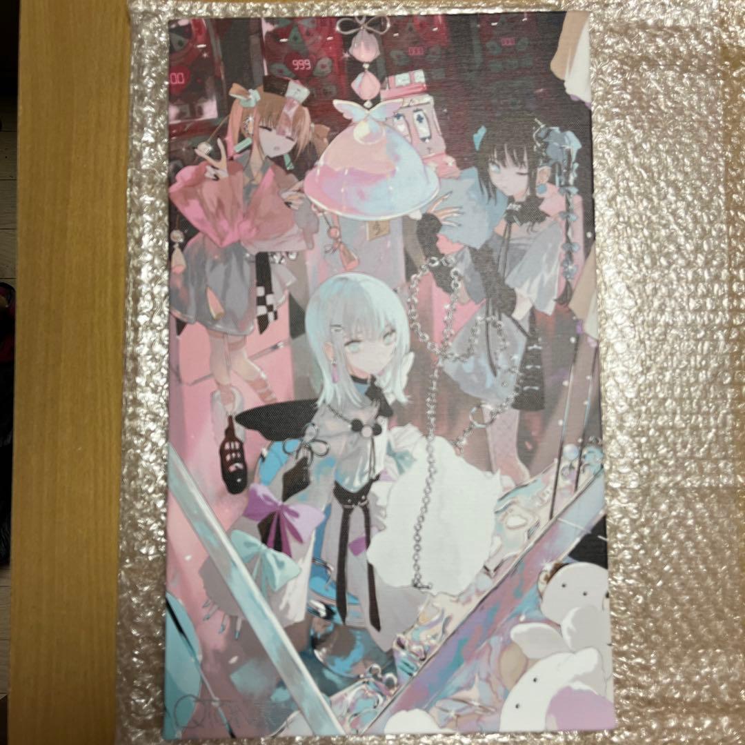 旧都なぎ　直筆サイン入りキャンバスアート2種　作品集　ステッカー2種