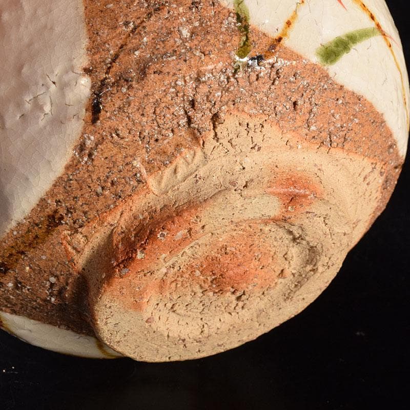 茶道具　益子焼　吉川水城作　赤絵茶碗　共箱　V　R7813