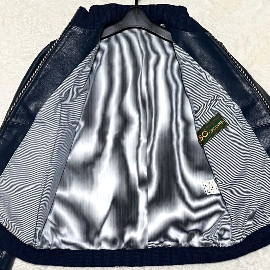完売品　チンクアンタ×ドレステリア　レザージャケット　ネイビー　イタリア製