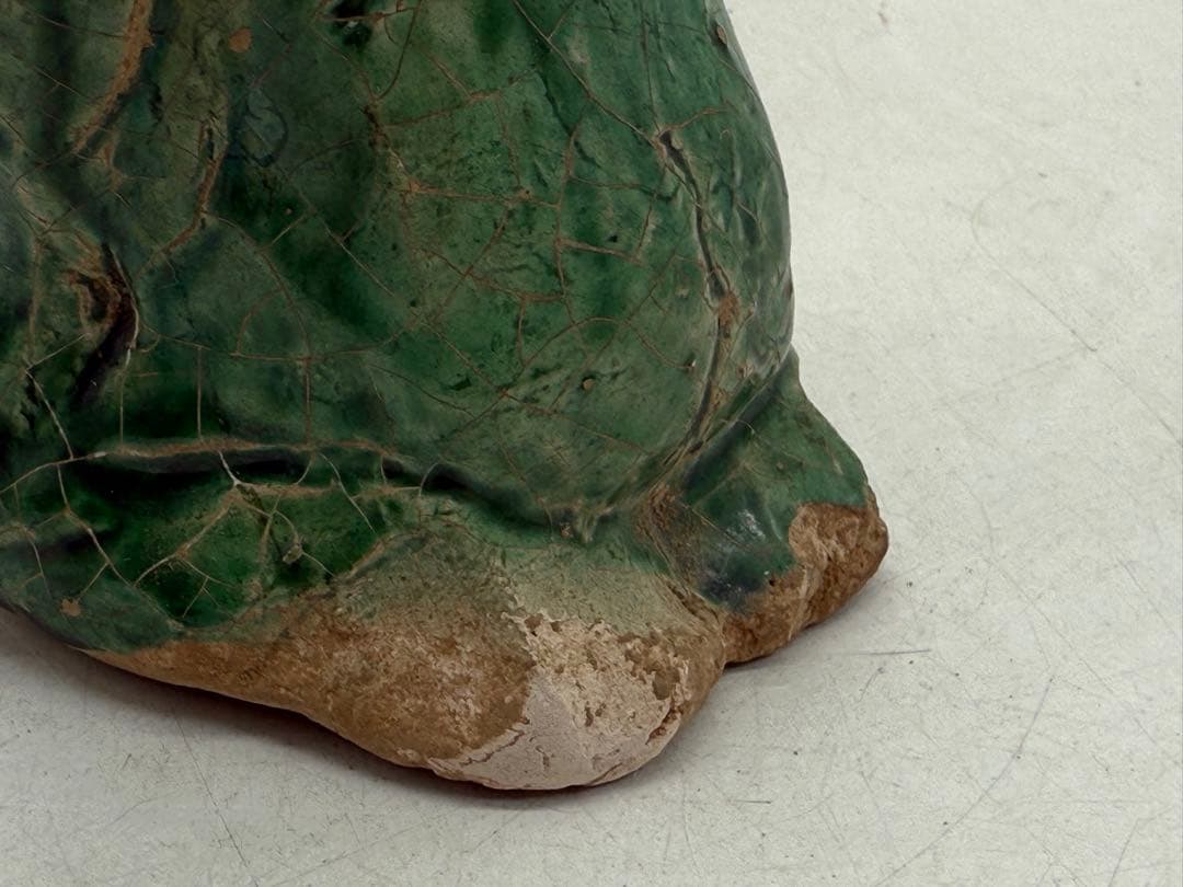 中国　緑釉胡人俑　漢緑釉　高さ約12.6cm 送料込み251022