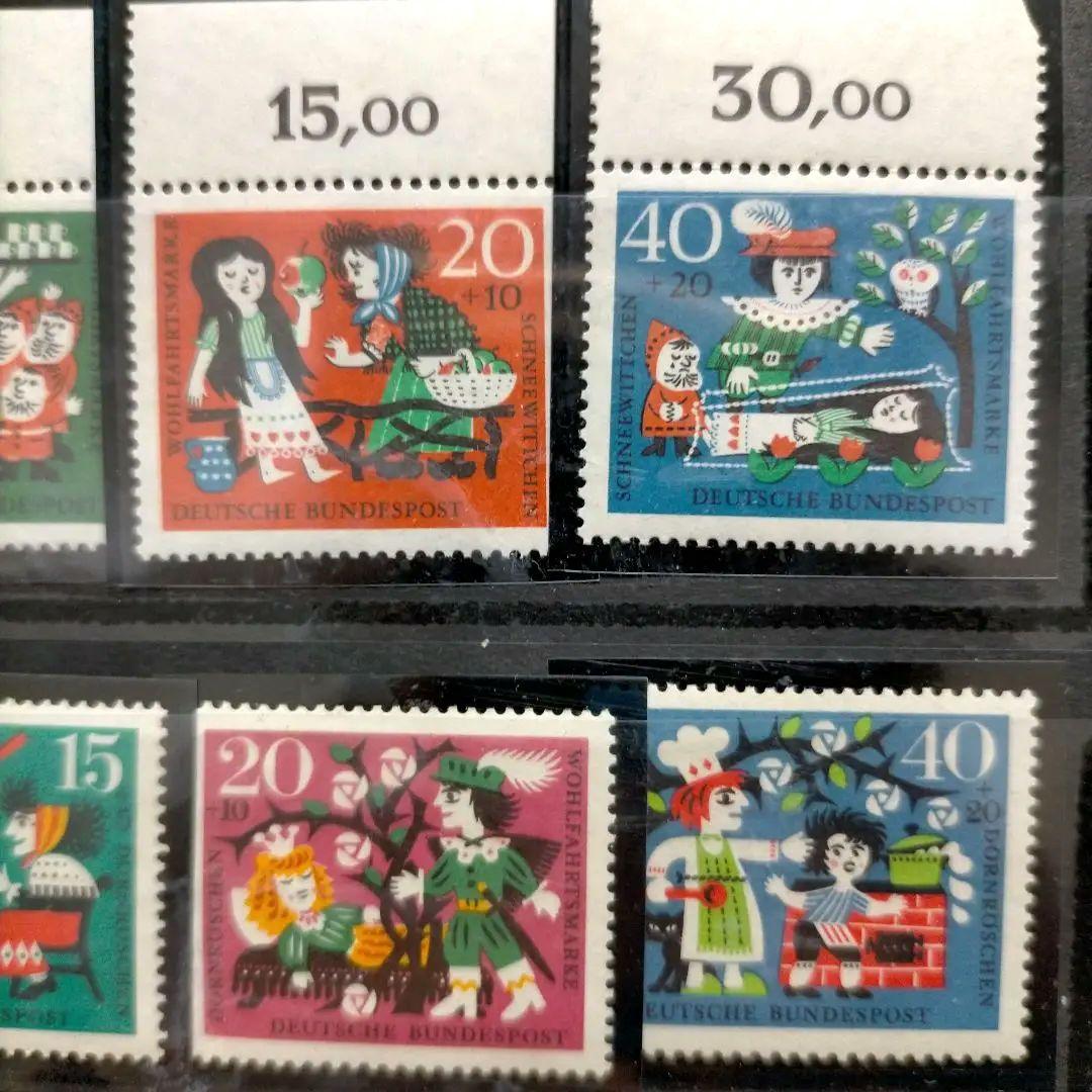 2289 外国切手 ドイツ切手 1963年グリム童話等 シリーズ9組36種新品