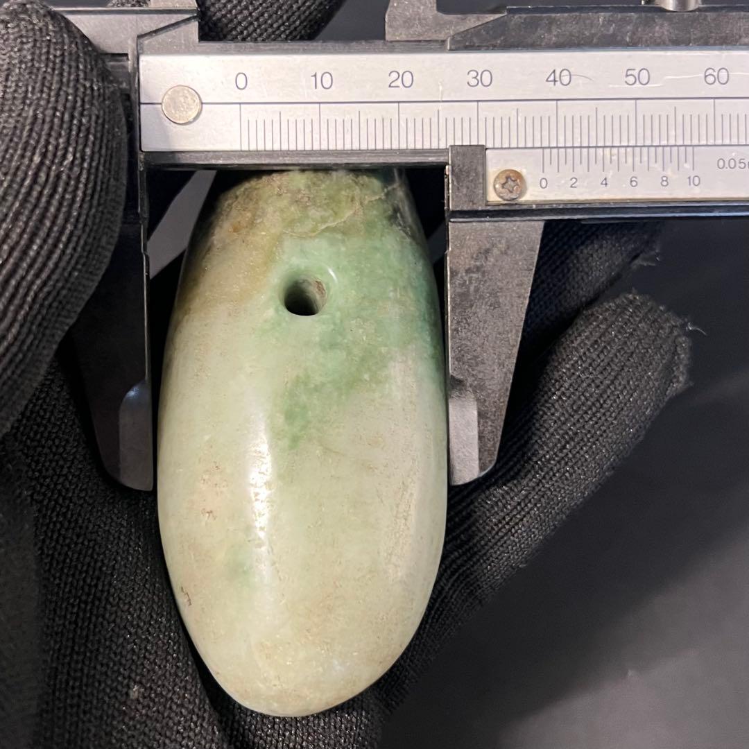 ◎縄文 本翡翠 大珠 呪術具◎ 祭祀具 硬玉 重量143g ◎ 古美術 庵々