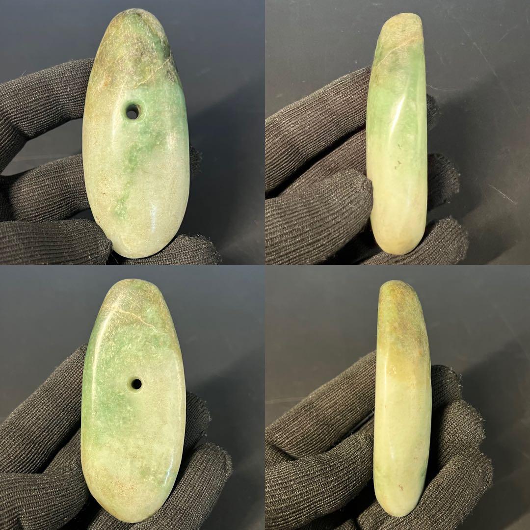 ◎縄文 本翡翠 大珠 呪術具◎ 祭祀具 硬玉 重量143g ◎ 古美術 庵々