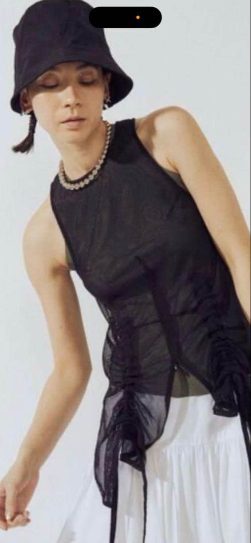 UN3D. メッシュタンクトップ ブラック F