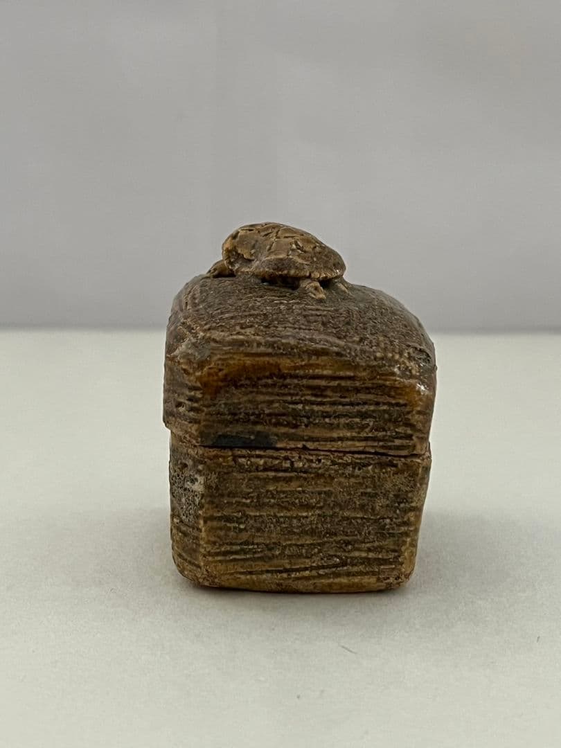 古織部香合 角形 亀 茶道具