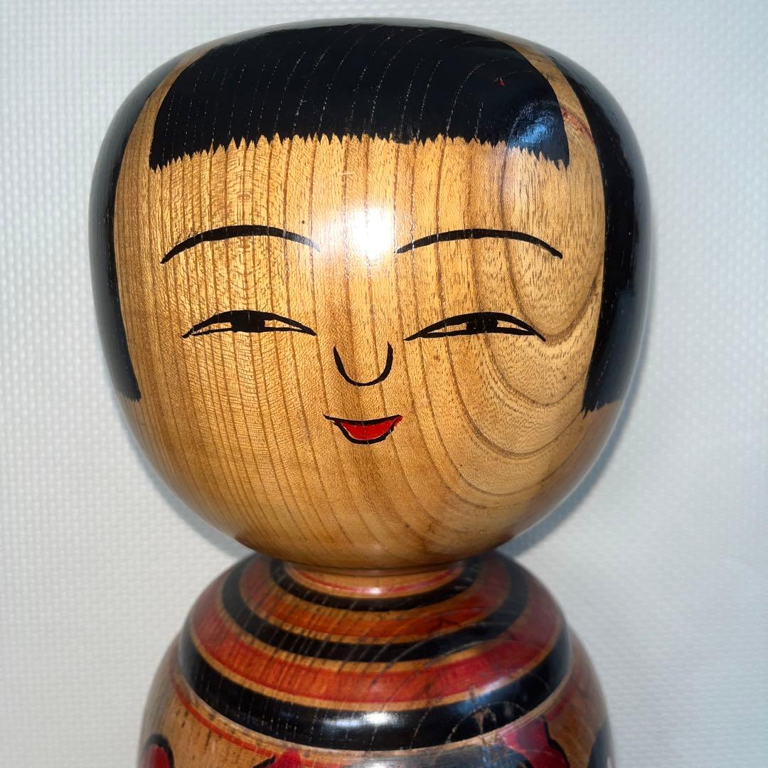 ⭕️ 伝統こけし　木地山こけし　1.3尺大型ダルマこけし　現代名工　小椋久太郎